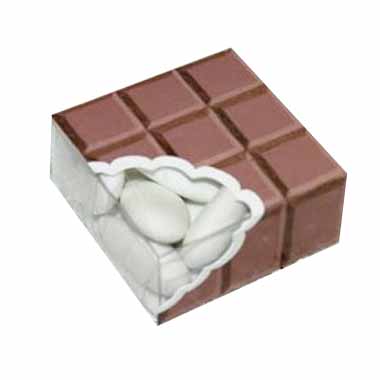 Boîte dragées tablette chocolat lot de 10